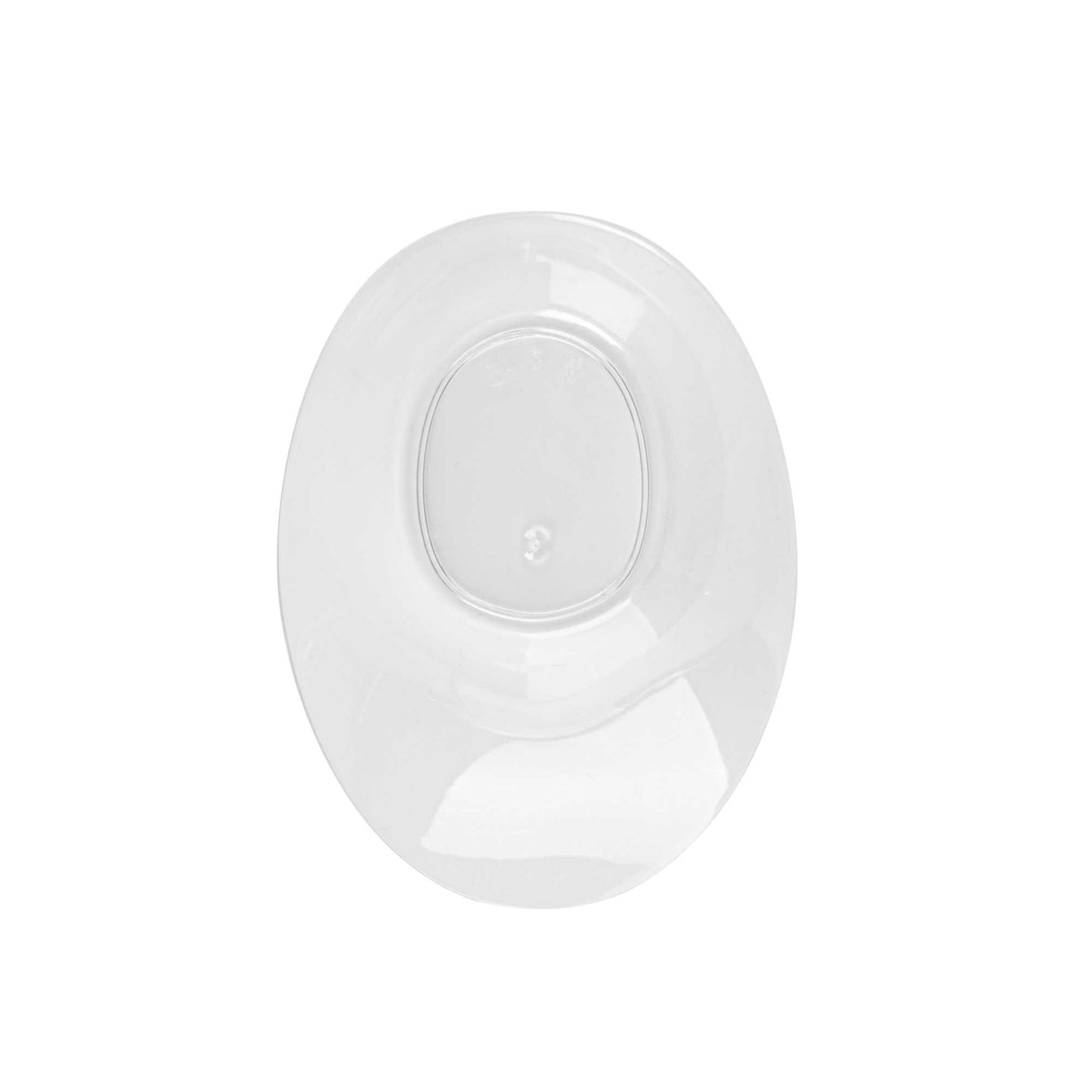 Mini Serve Oval Clear Plastic Ellipse Dish - 4" x 3" x 1 1/4" - 100 count box