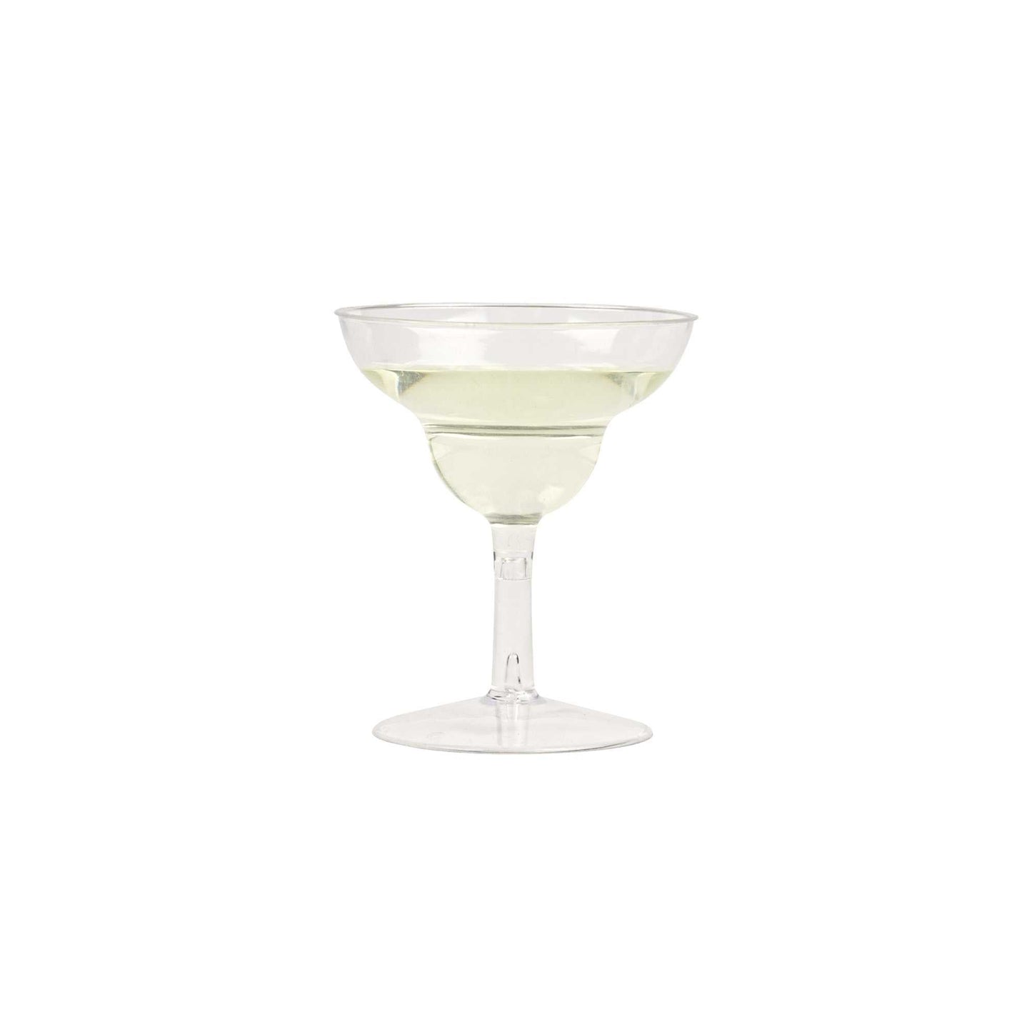 Bev Tek 2 oz Round Clear Plastic Mini Margarita Glass - 2 3/4" x 2 3/4" x 3 1/4" - 100 count box