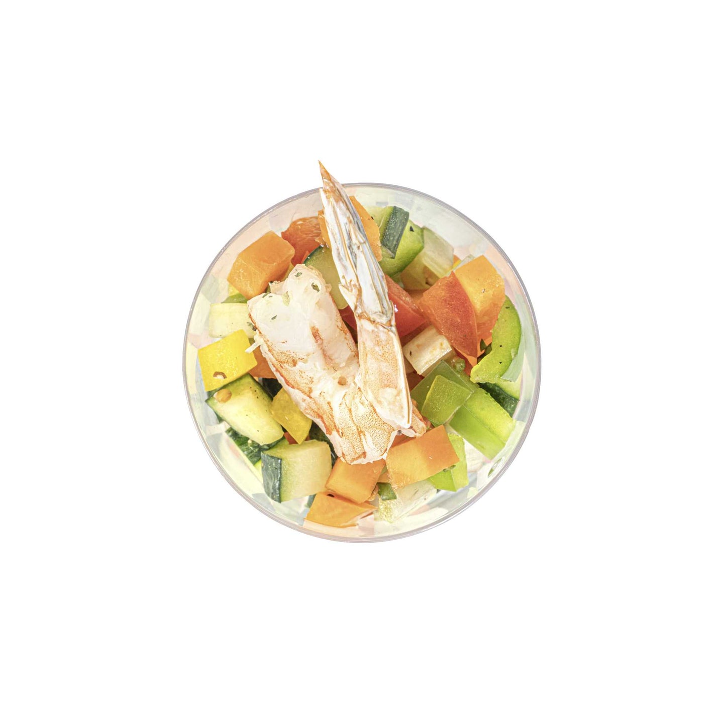 Bev Tek 5 oz Round Clear Plastic Edge Glass - 2 1/4" x 2 1/4" x 3 1/4" - 100 count box