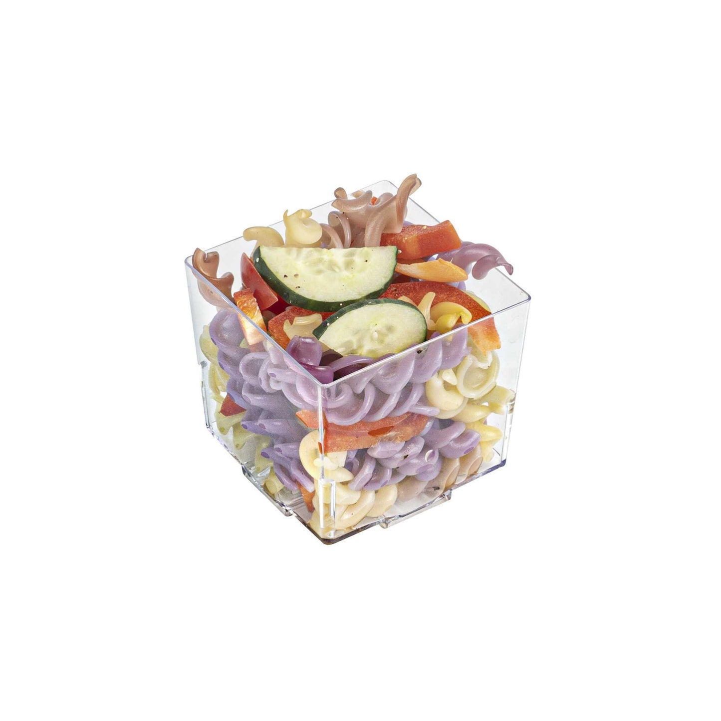 Mini Serve 5 oz Square Clear Plastic Large Quadrato Cube - 2 1/4" x 2 1/4" x 2 1/4" - 100 count box