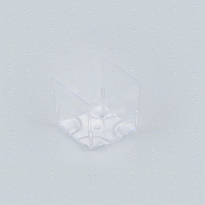Mini Serve 5 oz Square Clear Plastic Large Quadrato Cube - 2 1/4" x 2 1/4" x 2 1/4" - 100 count box