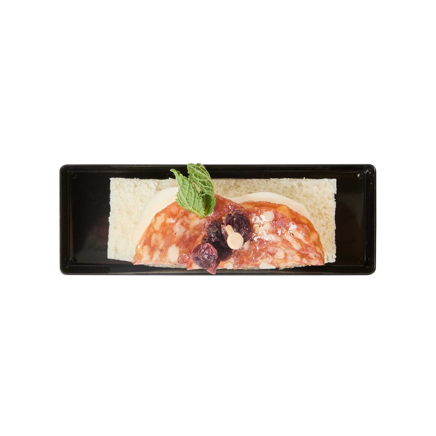 Mini Serve Rectangle Black Plastic Modern Plate - 5 1/4" x 1 3/4" x 3/4" - 100 count box