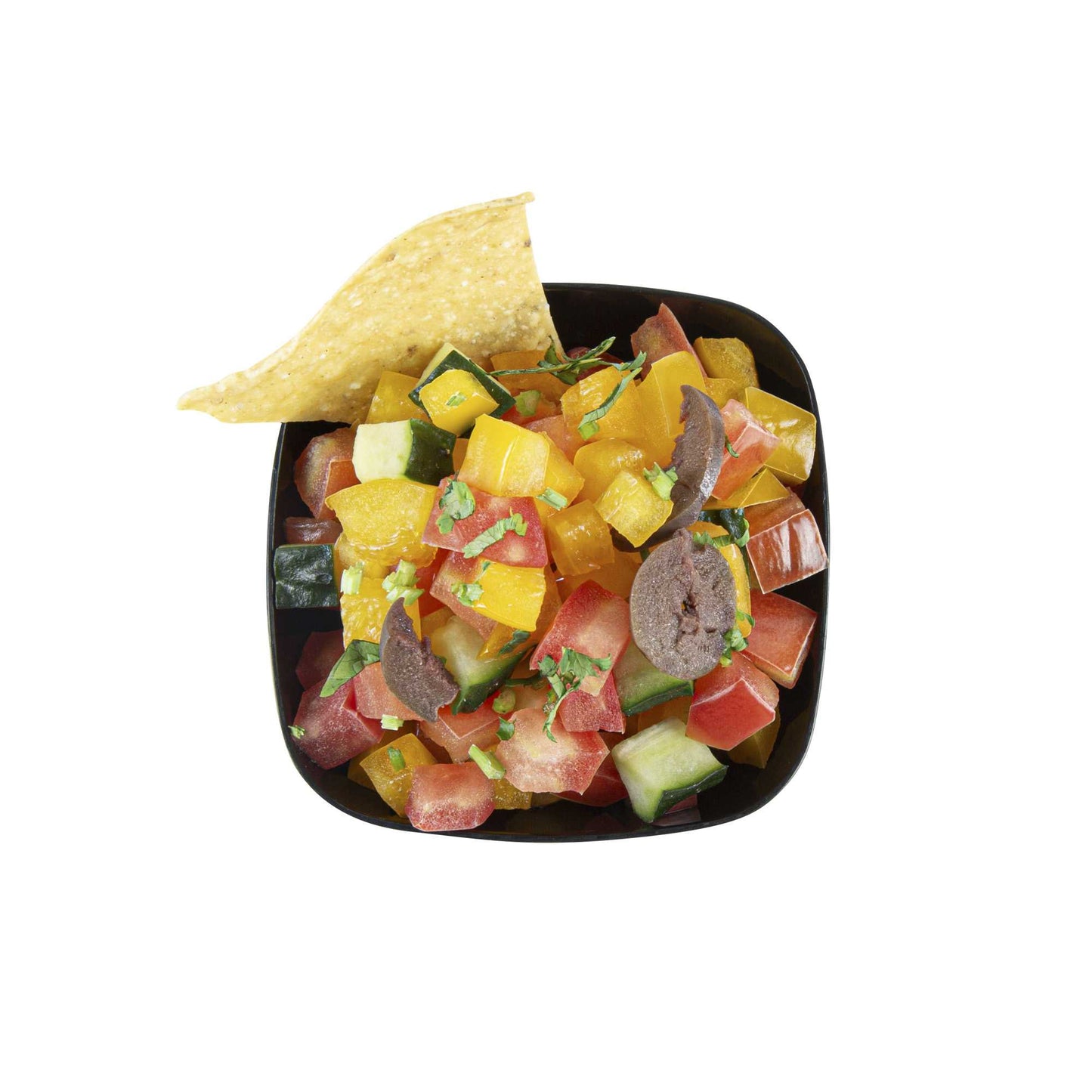 Mini Serve 4 oz Square Black Plastic Bellissima Tasting Cup - 2 1/2" x 2 1/2" x 2 1/4" - 100 count box