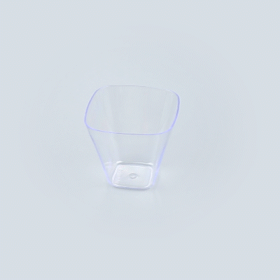 Mini Serve 4 oz Square Clear Plastic Bellissima Tasting Cup - 2 1/2" x 2 1/2" x 2 1/4" - 100 count box