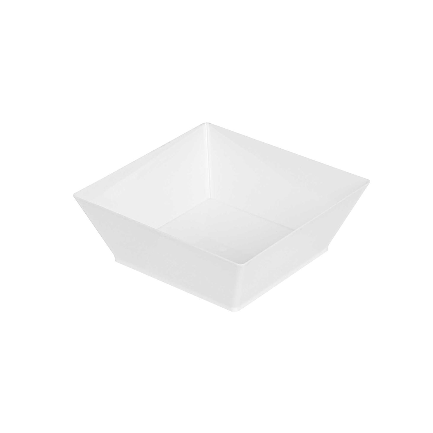 Maxi Serve 10 oz Square White Plastic Small Modern Bowl - 4 1/4" x 4 1/4" x 1 1/2" - 100 count box