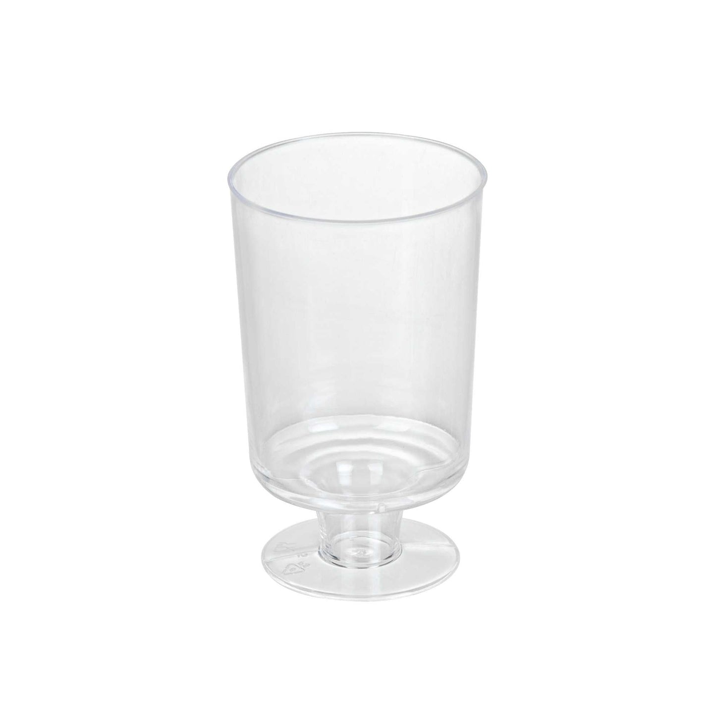Mini Serve 1 oz Round Clear Plastic Lufthansa Drinking Cup - Stackable - 1 1/2" x 1 1/2" x 2 1/2" - 100 count box