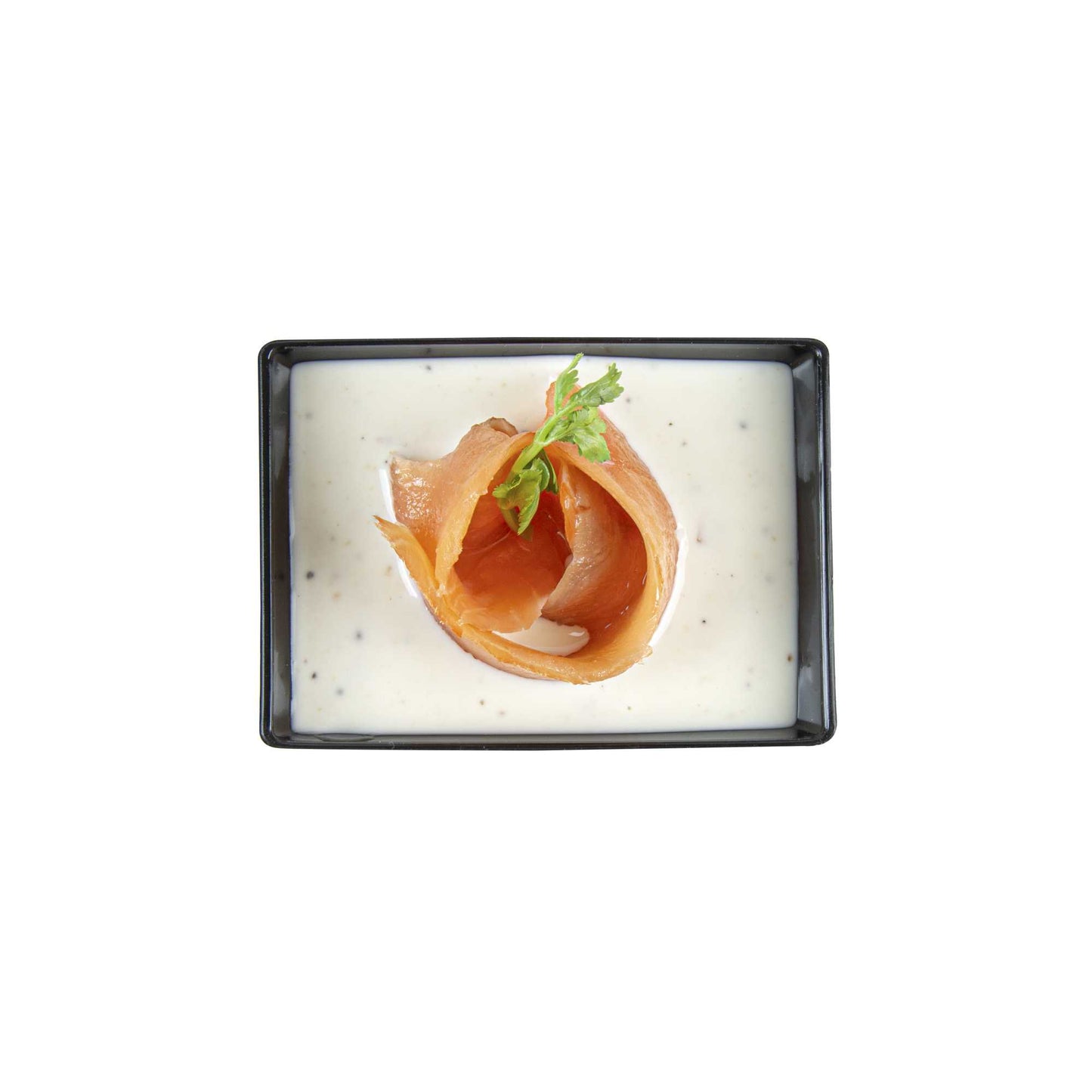 Mini Serve 3 oz Rectangle Black Plastic Small Architetto Bowl - 3 1/4" x 2 1/4" x 1 1/4" - 100 count box
