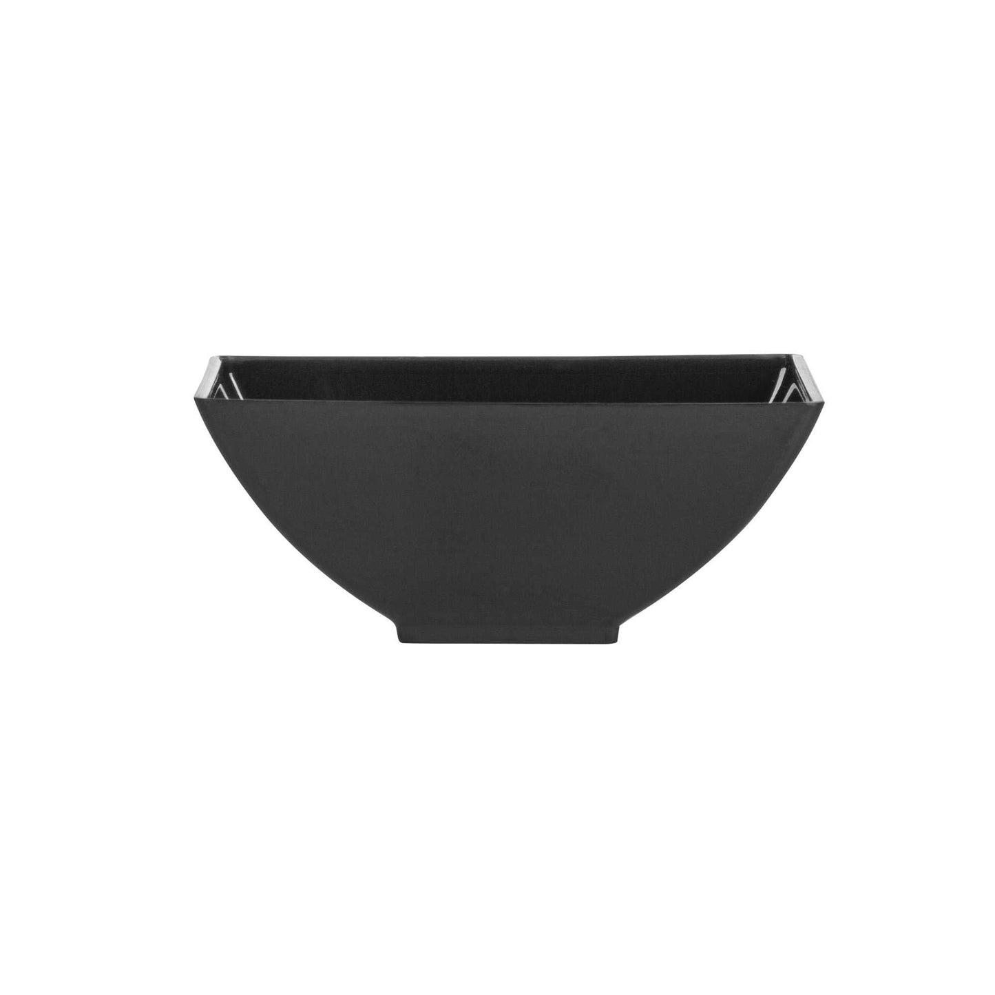 Mini Serve 3 oz Rectangle Black Plastic Small Architetto Bowl - 3 1/4" x 2 1/4" x 1 1/4" - 100 count box