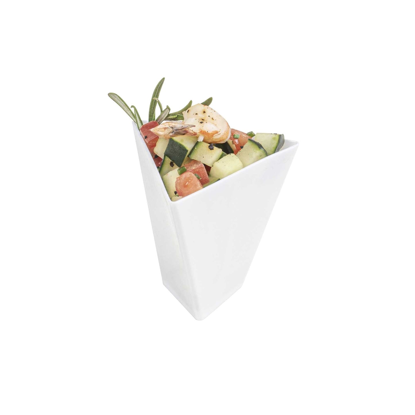 Mini Serve 4 oz White Plastic Torcente Dessert Cup - 3" x 2 1/2" x 2 3/4" - 100 count box