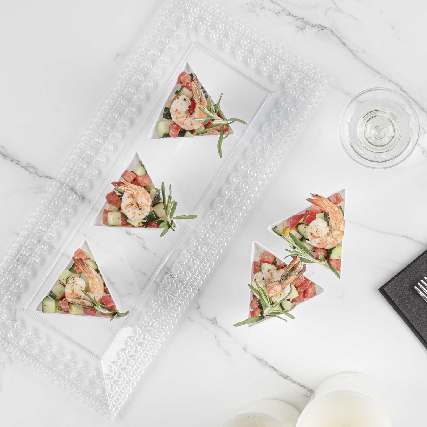 Mini Serve 4 oz White Plastic Torcente Dessert Cup - 3" x 2 1/2" x 2 3/4" - 100 count box