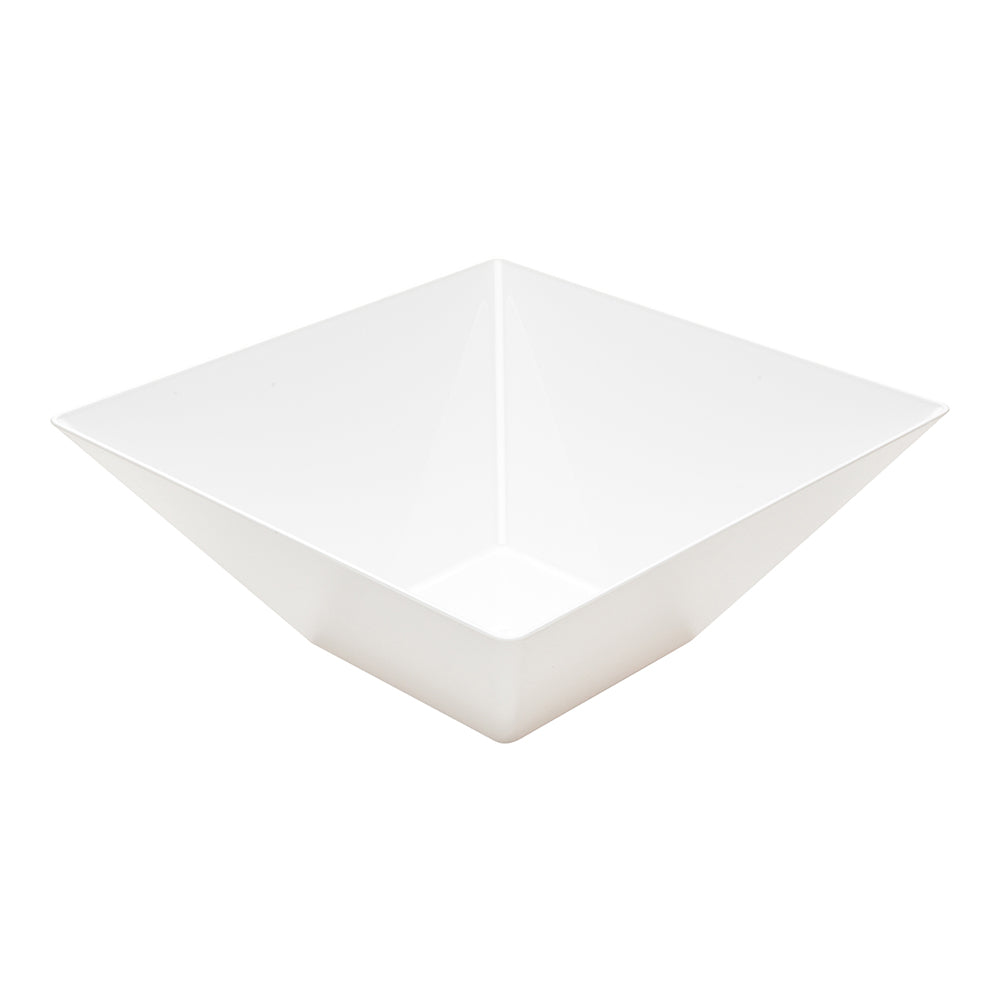 Maxi Serve 160 oz Square White Plastic Large Modern Catering Bowl - Catering, Large - 11" x 11" x 4 1/2" - 25 count box