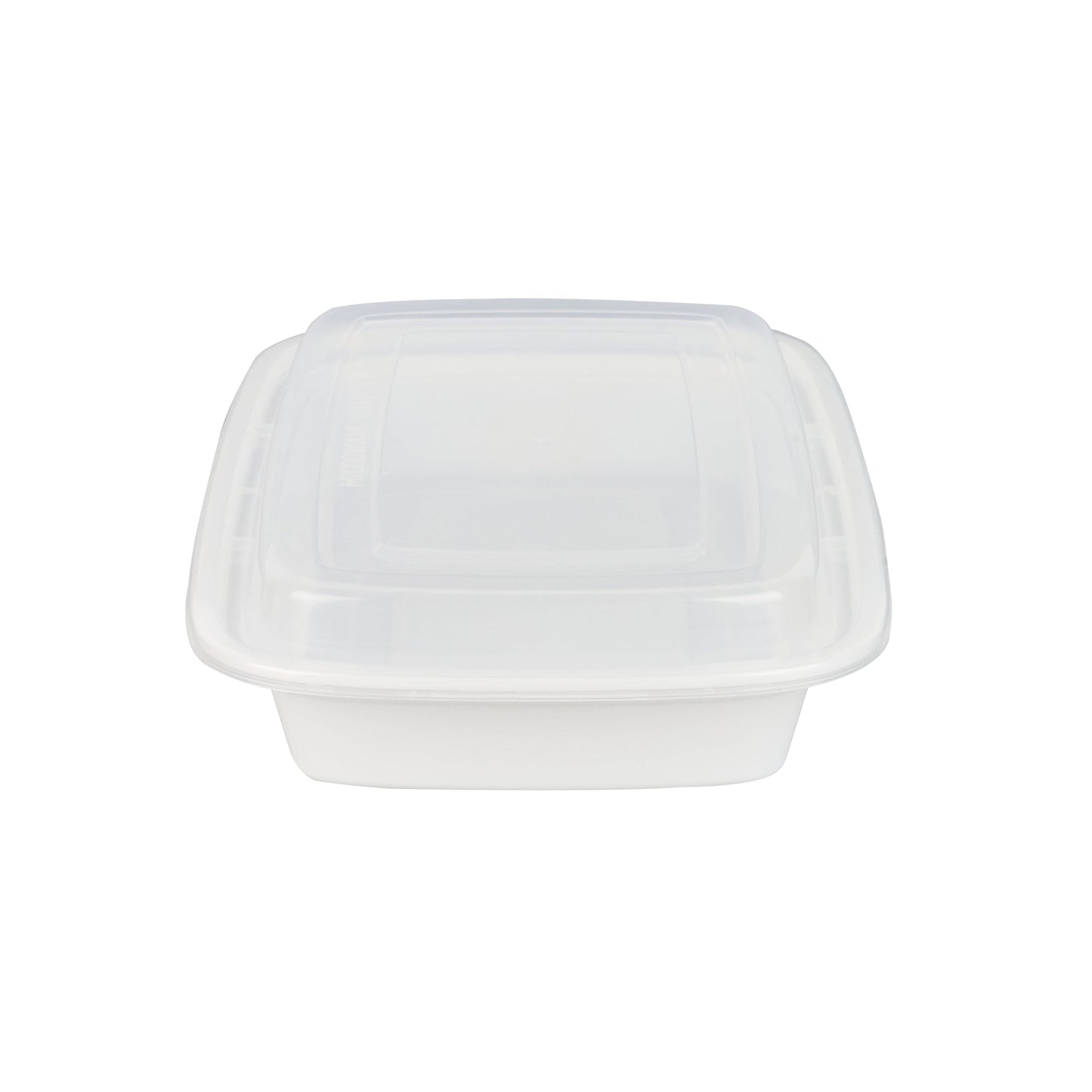 Asporto 28 oz Rectangle White Plastic To Go Box - with Clear Lid, Microwavable - 8 3/4" x 6" x 1 1/2" - 100 count box