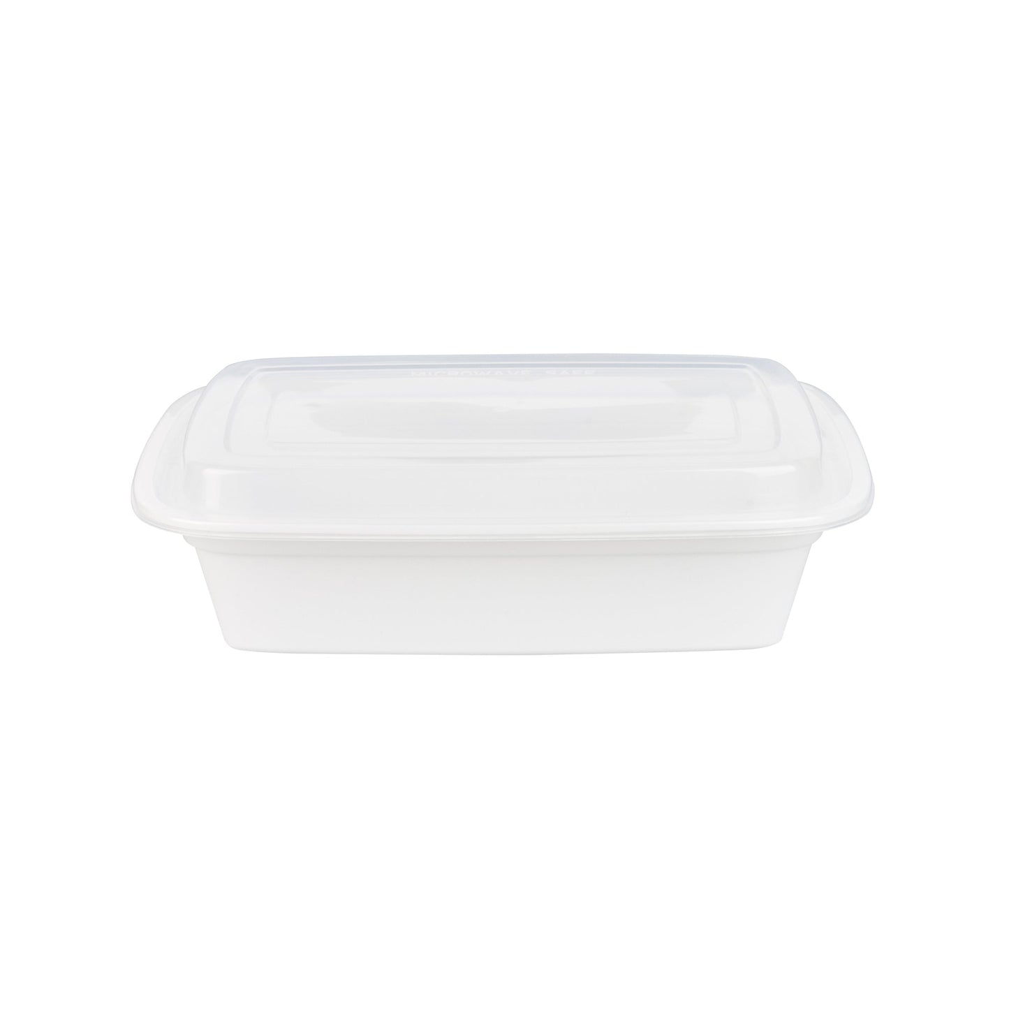 Asporto 38 oz Rectangle White Plastic To Go Box - with Clear Lid, Microwavable - 8 3/4" x 6" x 2" - 100 count box