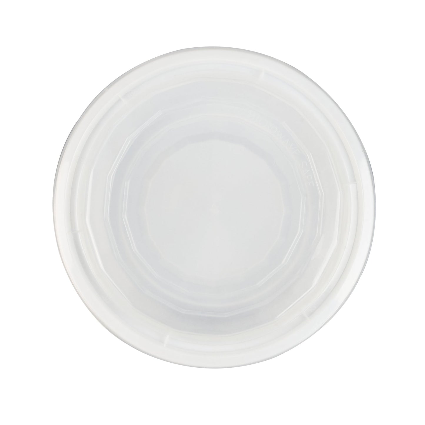 Asporto 16 oz Round White Plastic To Go Box - with Clear Lid, Microwavable - 6 1/4" x 6 1/4" x 1 3/4" - 100 count box