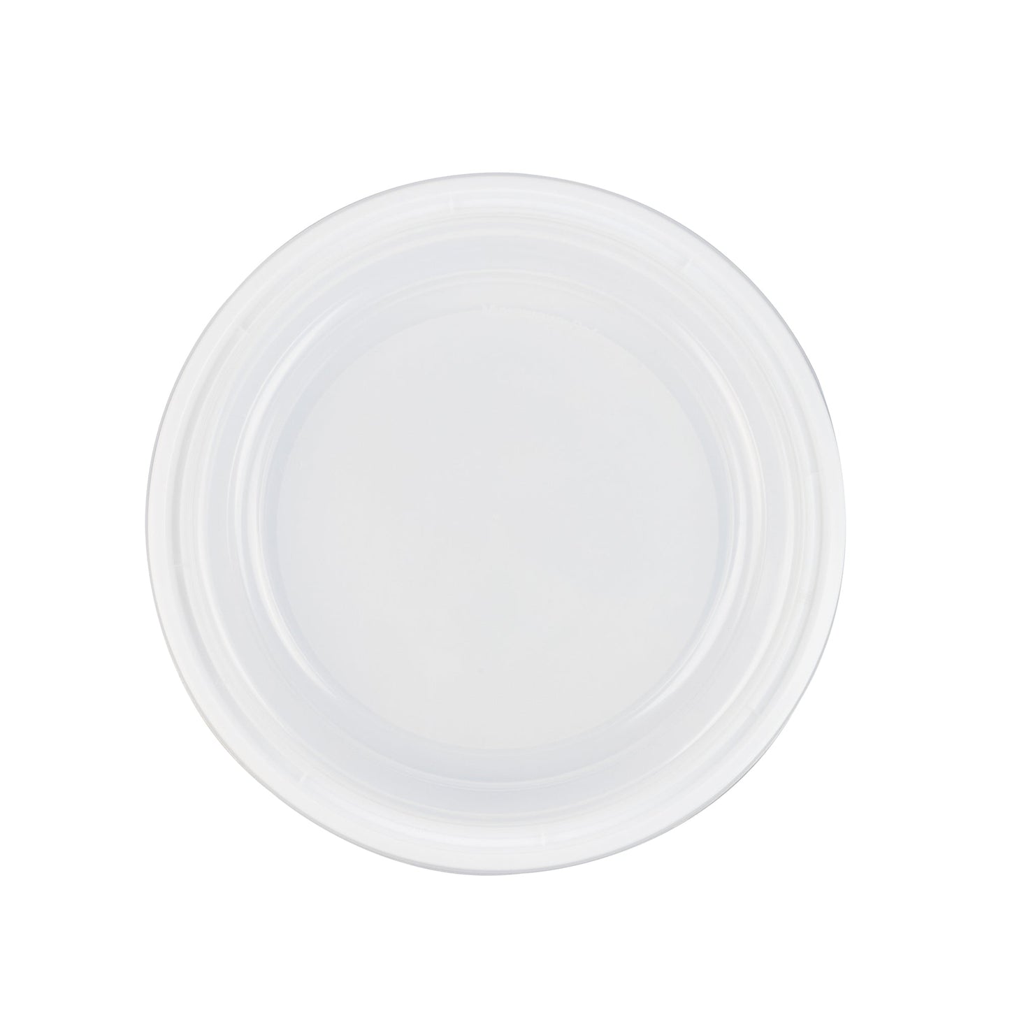 Asporto 48 oz Round White Plastic To Go Box - with Clear Lid, Microwavable - 9" x 9" x 1 3/4" - 100 count box