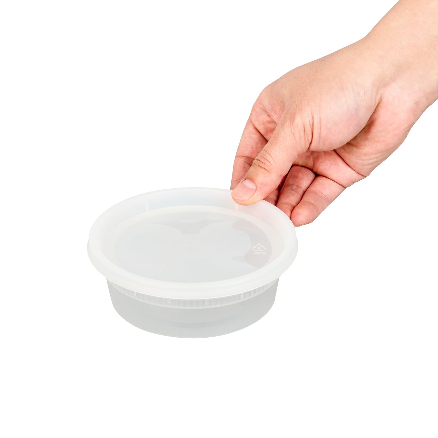 Asporto 8 oz Round Clear Plastic Soup Container - with Lid, Microwavable - 4 1/2" x 4 1/2" x 1 3/4" - 100 count box