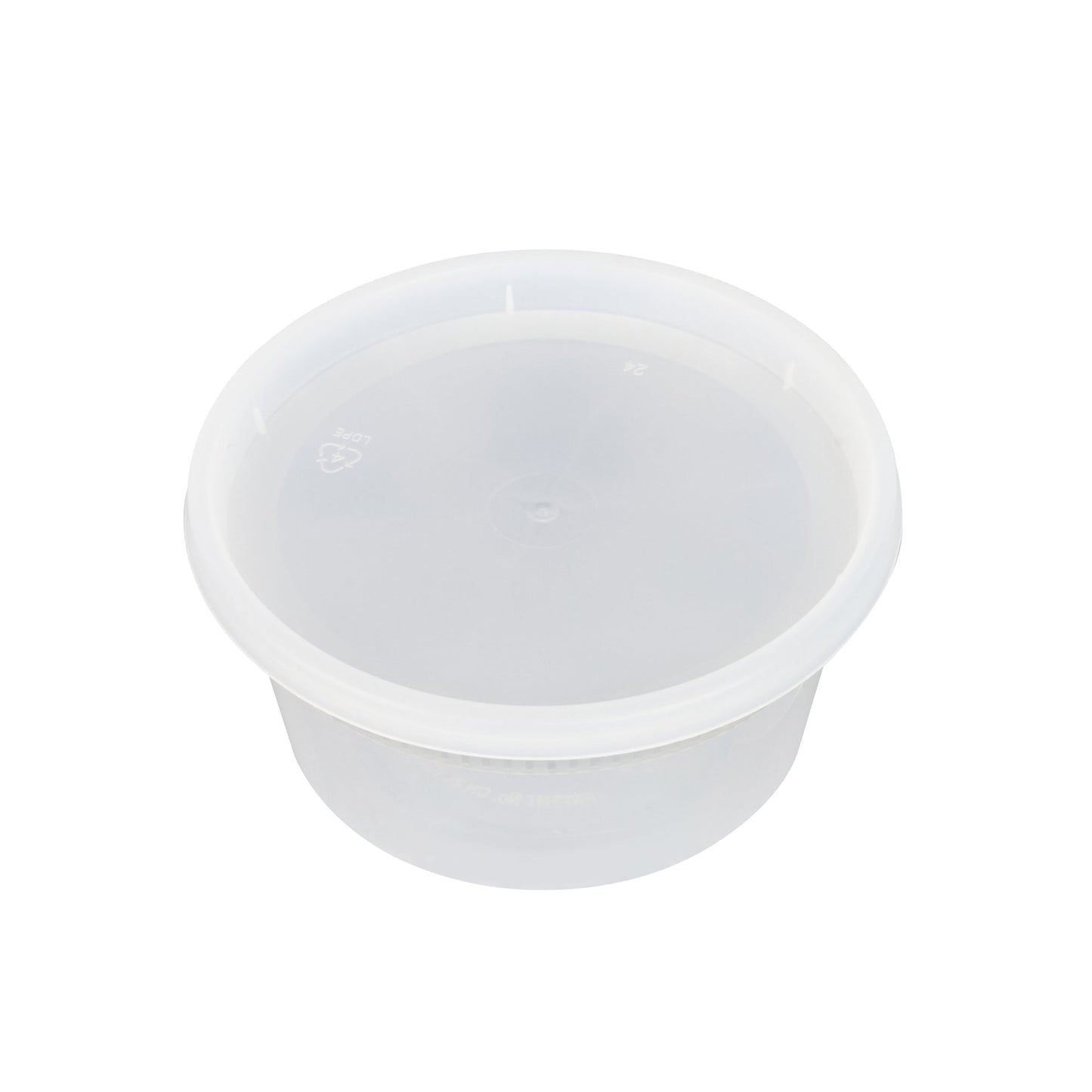 Asporto 12 oz Round Clear Plastic Soup Container - with Lid, Microwavable - 4 1/2" x 4 1/2" x 2 1/2" - 100 count box