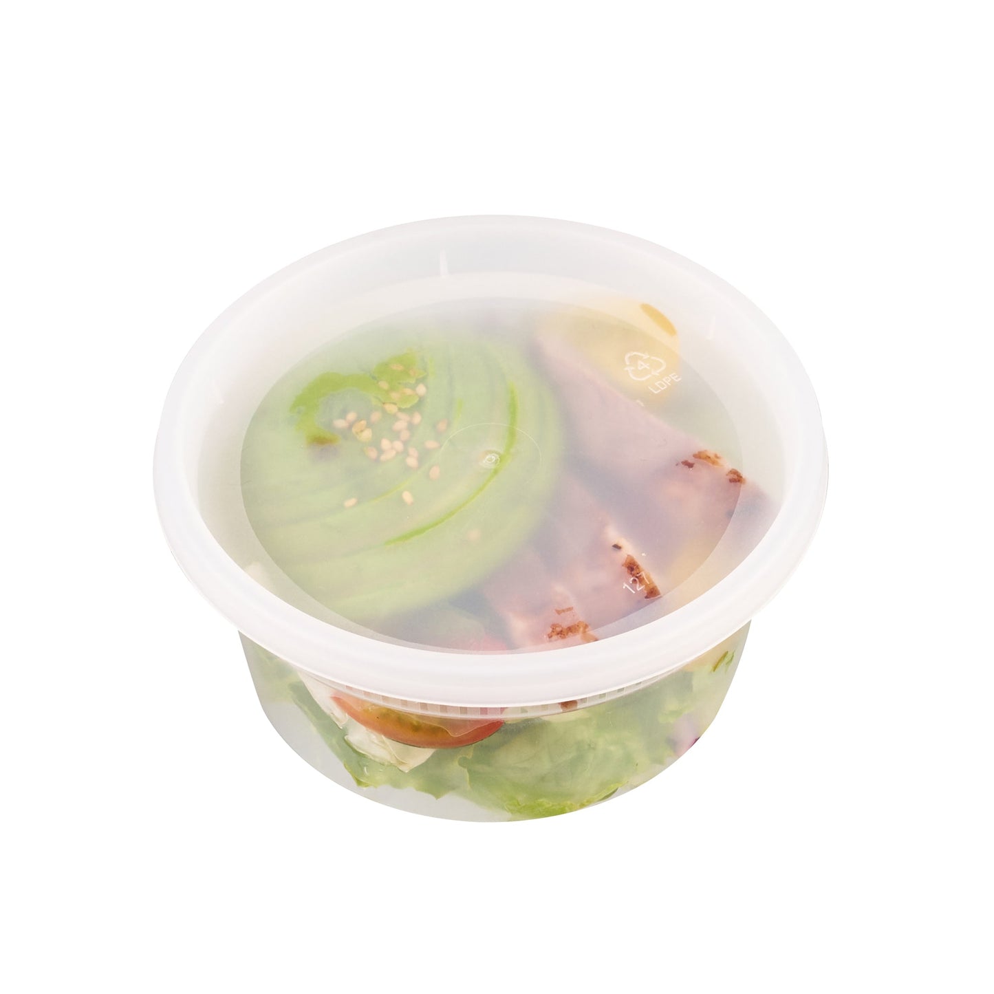 Asporto 12 oz Round Clear Plastic Soup Container - with Lid, Microwavable - 4 1/2" x 4 1/2" x 2 1/2" - 100 count box