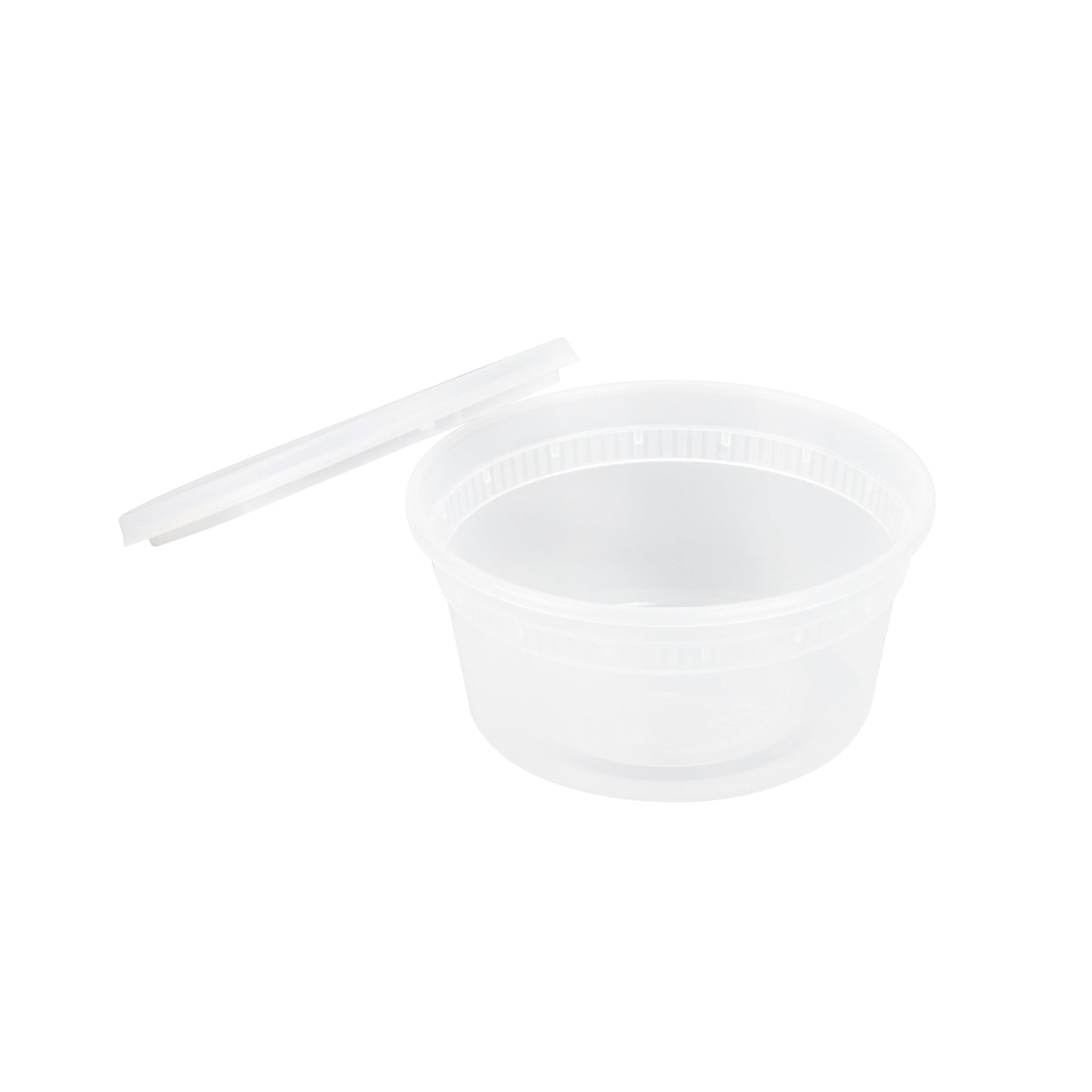 Asporto 12 oz Round Clear Plastic Soup Container - with Lid, Microwavable - 4 1/2" x 4 1/2" x 2 1/2" - 100 count box
