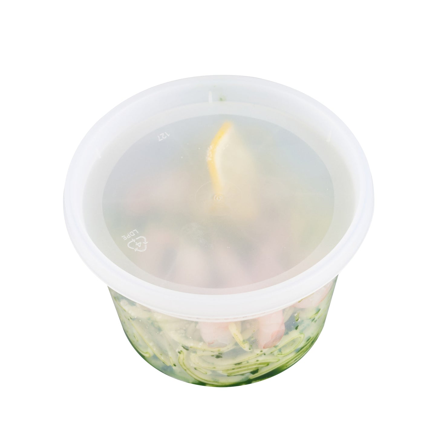 Asporto 16 oz Round Clear Plastic Soup Container - with Lid, Microwavable - 4 1/2" x 4 1/2" x 3" - 100 count box