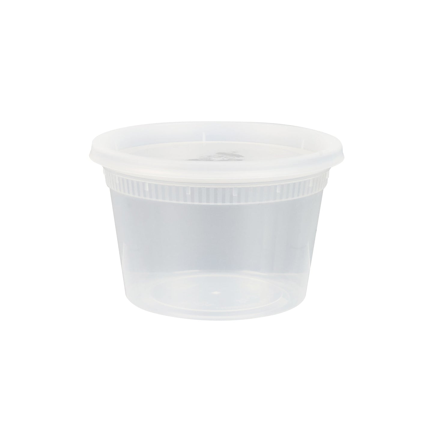 Asporto 16 oz Round Clear Plastic Soup Container - with Lid, Microwavable - 4 1/2" x 4 1/2" x 3" - 100 count box