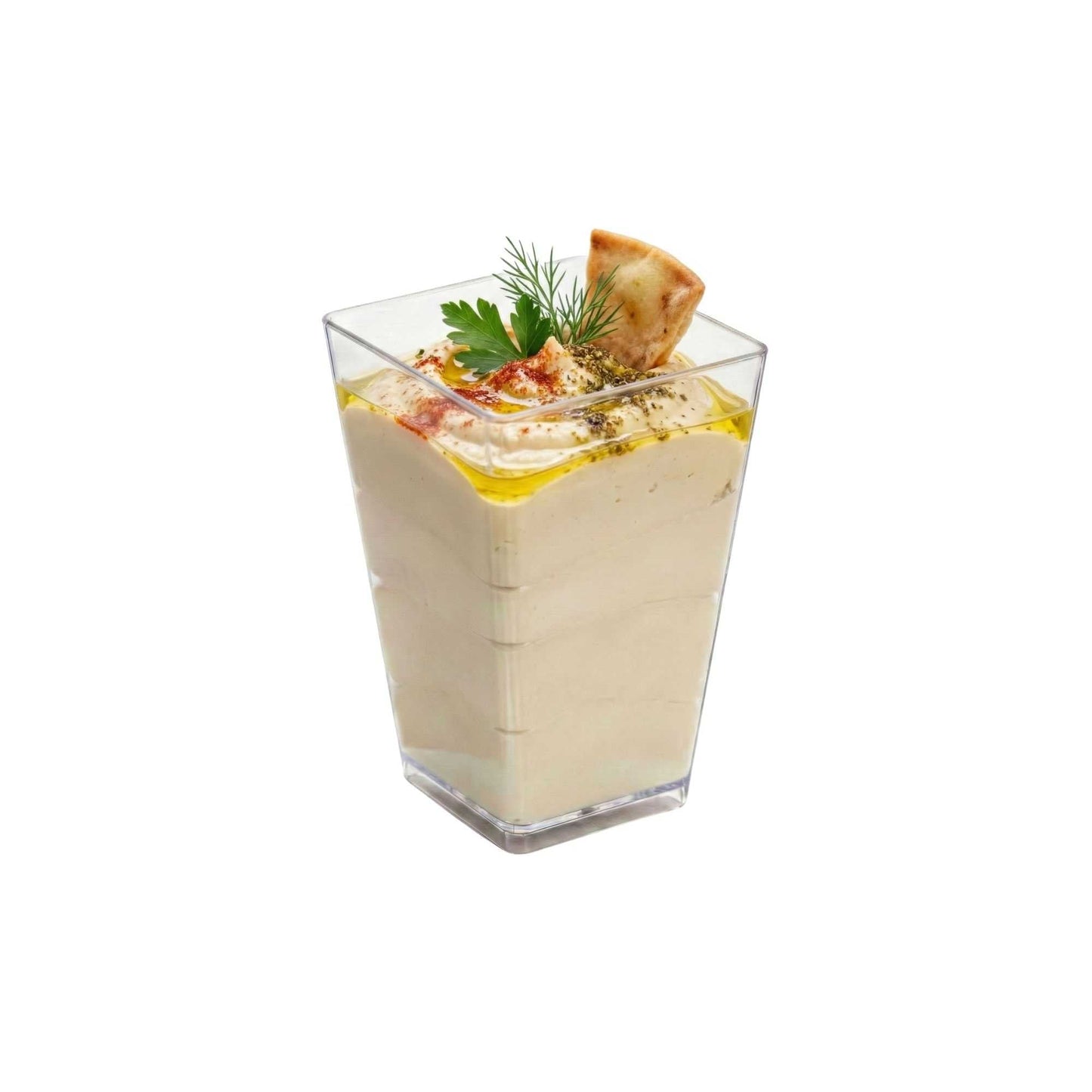 Mini Serve 4 oz Square Clear Plastic Tall Medium Kova Cup - 2" x 2" x 3" - 320 count box