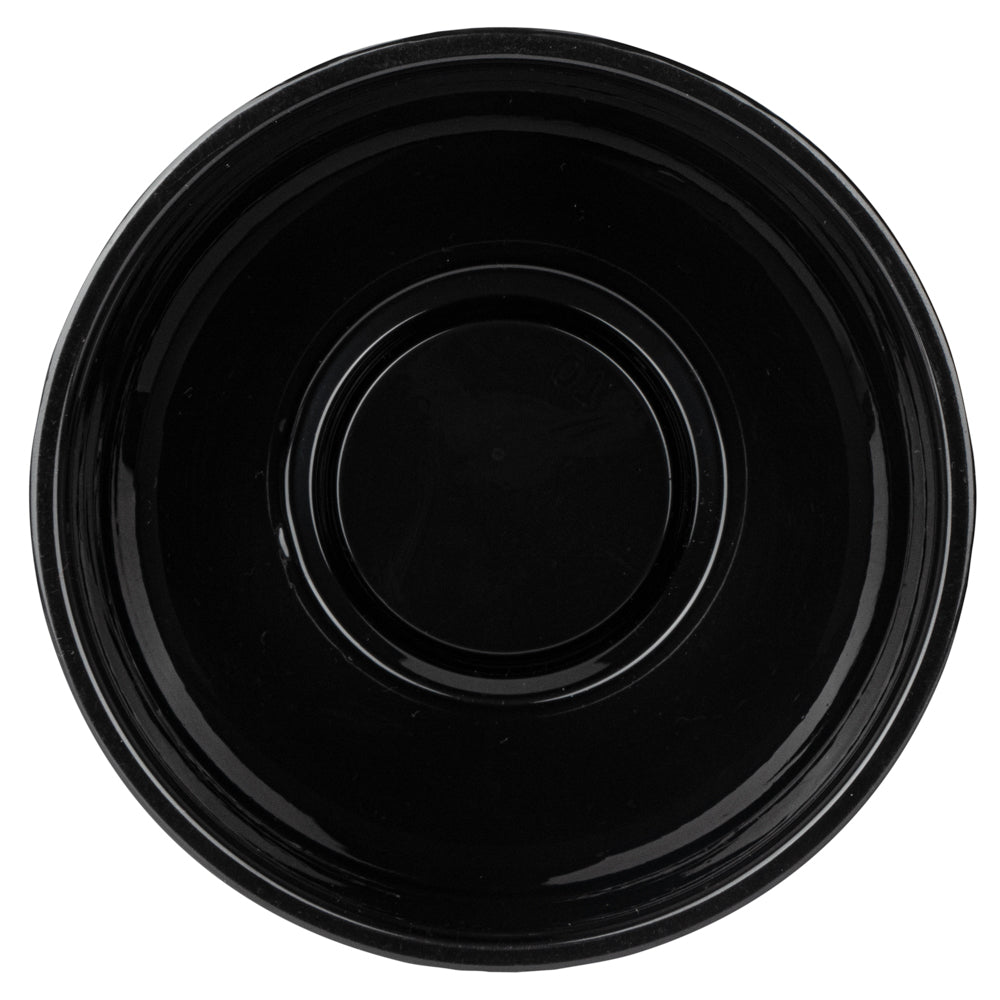 Mini Serve 7 oz Round Black Plastic Salad Bowl - 5" x 5" x 1 3/4" - 200 count box