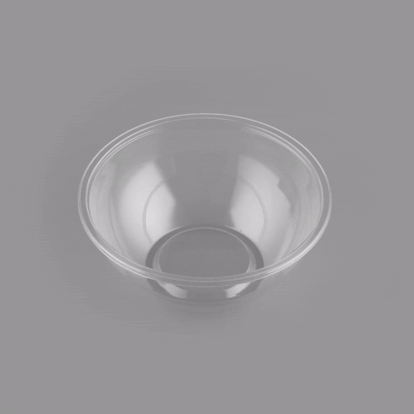 Mini Serve 7 oz Round Clear Plastic Salad Bowl - 5" x 5" x 1 3/4" - 200 count box