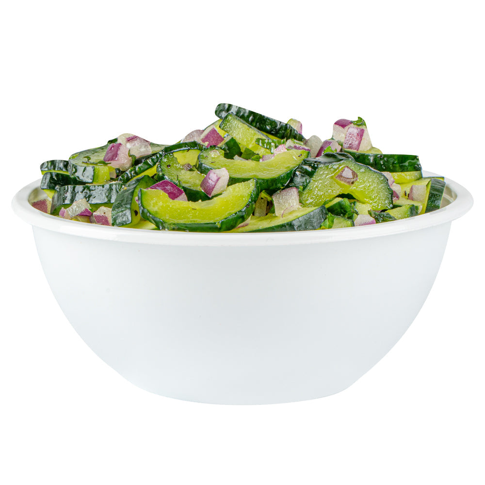 Mini Serve 7 oz Round White Plastic Salad Bowl - 5" x 5" x 1 3/4" - 200 count box