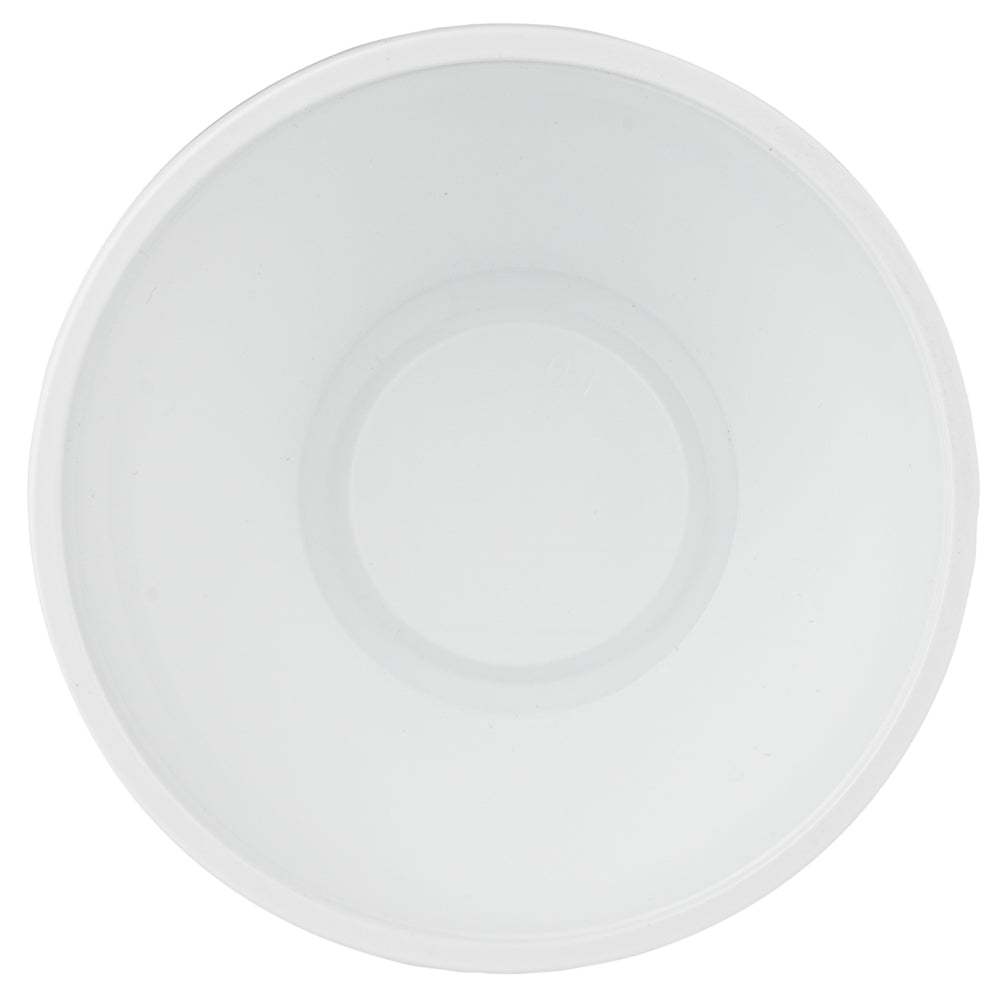 Mini Serve 7 oz Round White Plastic Salad Bowl - 5" x 5" x 1 3/4" - 200 count box