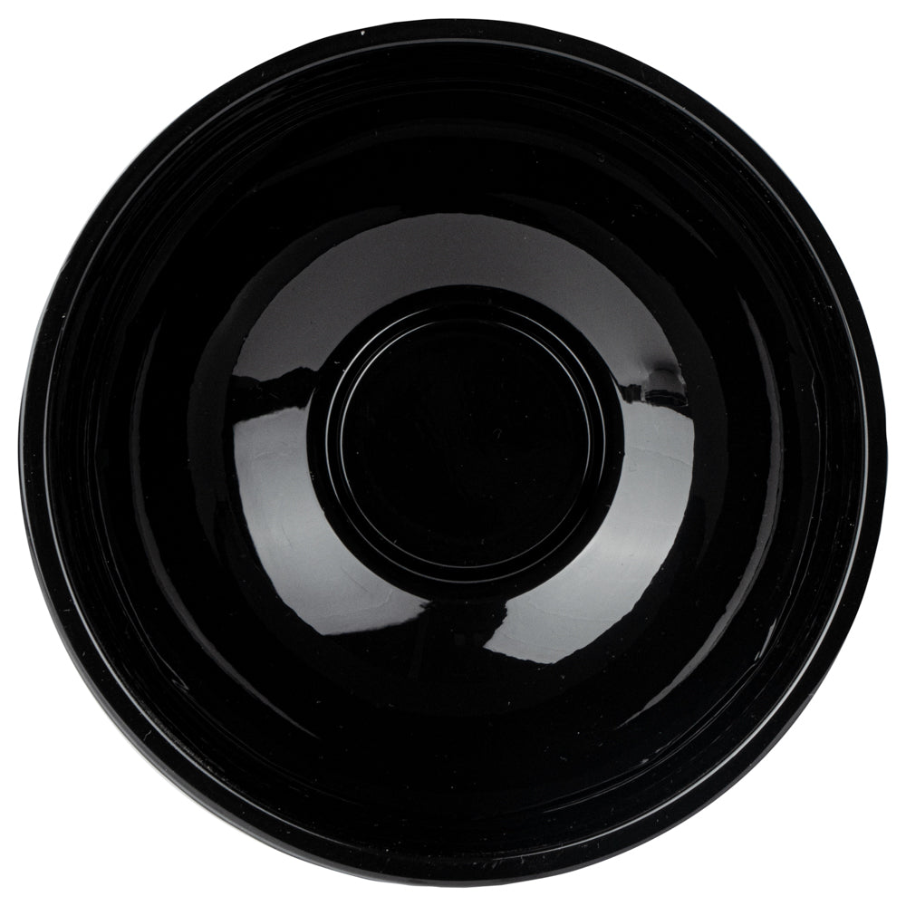 Maxi Serve 18 oz Round Black Plastic Salad Bowl - 6" x 6" x 2 1/2" - 200 count box