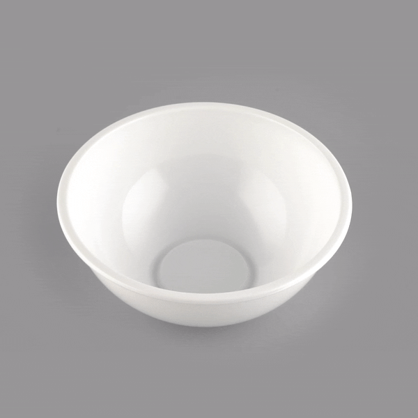 Maxi Serve 18 oz Round White Plastic Salad Bowl - 6" x 6" x 2 1/2" - 200 count box