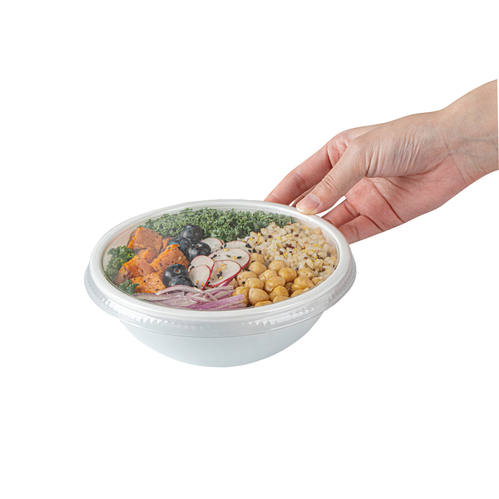 Maxi Serve Round Clear Plastic Lid - Fits 18 oz Salad Bowl - 200 count box