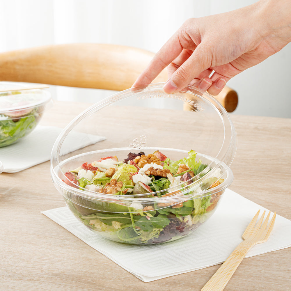 Maxi Serve Round Clear Plastic Lid - Fits 21 oz Salad Bowl - 200 count box