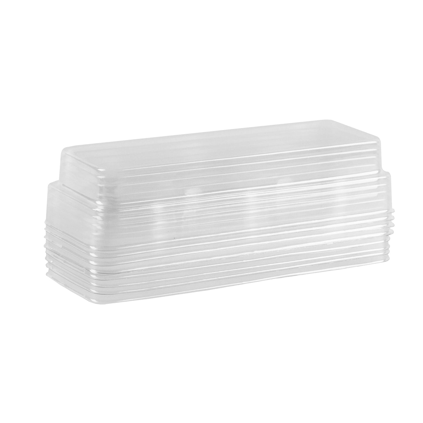 Shock Safe Rectangle Black Plastic Macaron Take Out Box - Fits 3 Macarons - 5 3/4" x 2 1/4" x 1 1/2" - 100 count box
