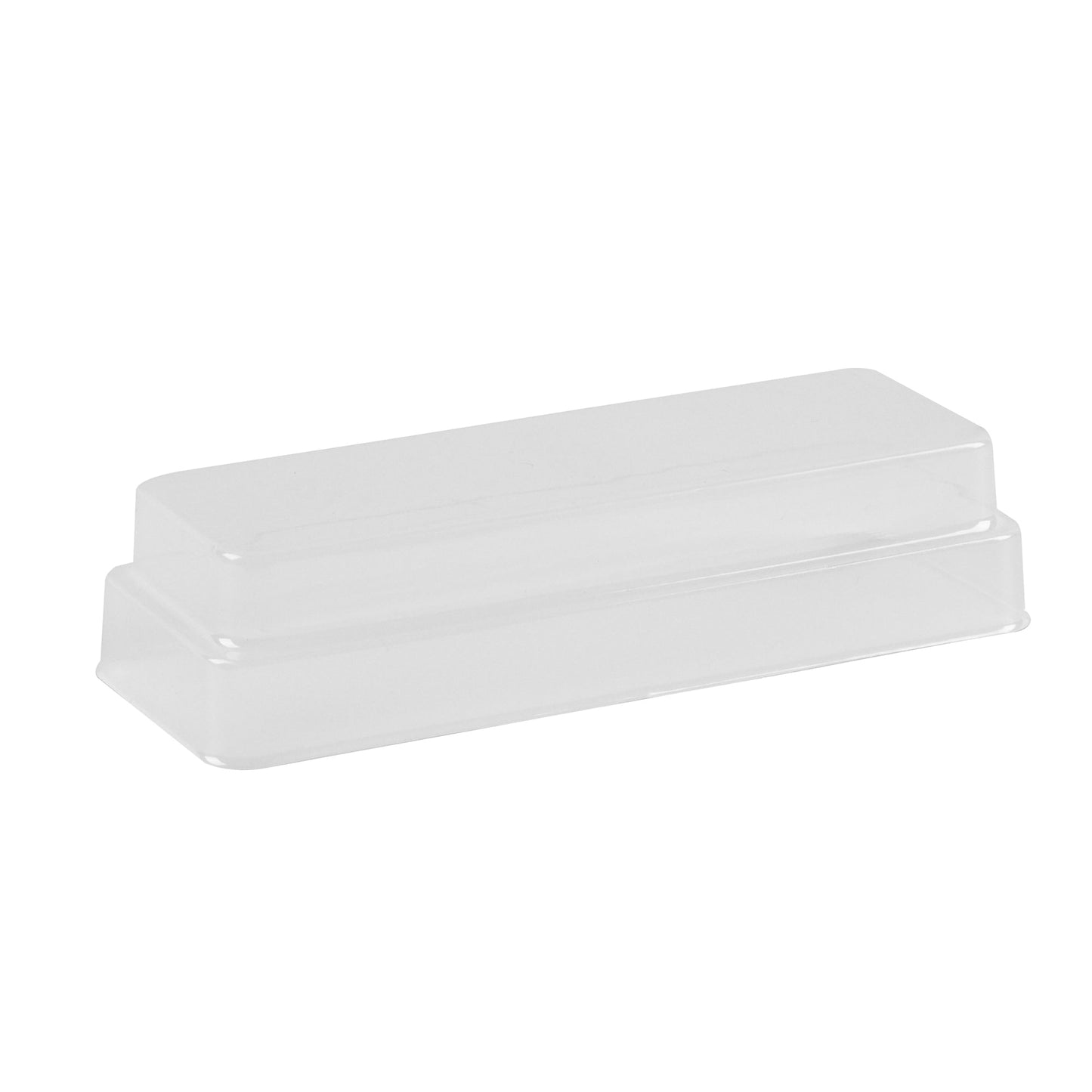 Shock Safe Rectangle Black Plastic Macaron Take Out Box - Fits 3 Macarons - 5 3/4" x 2 1/4" x 1 1/2" - 100 count box