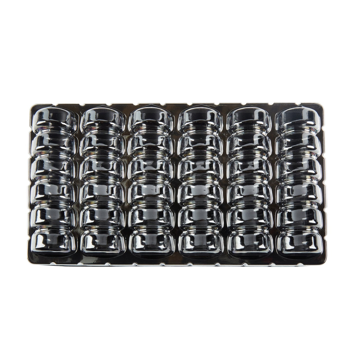 Shock Safe Rectangle Black Plastic Macaron Take Out Box - Fits 36 Macarons - 13 1/4" x 11" x 2" - 100 count box