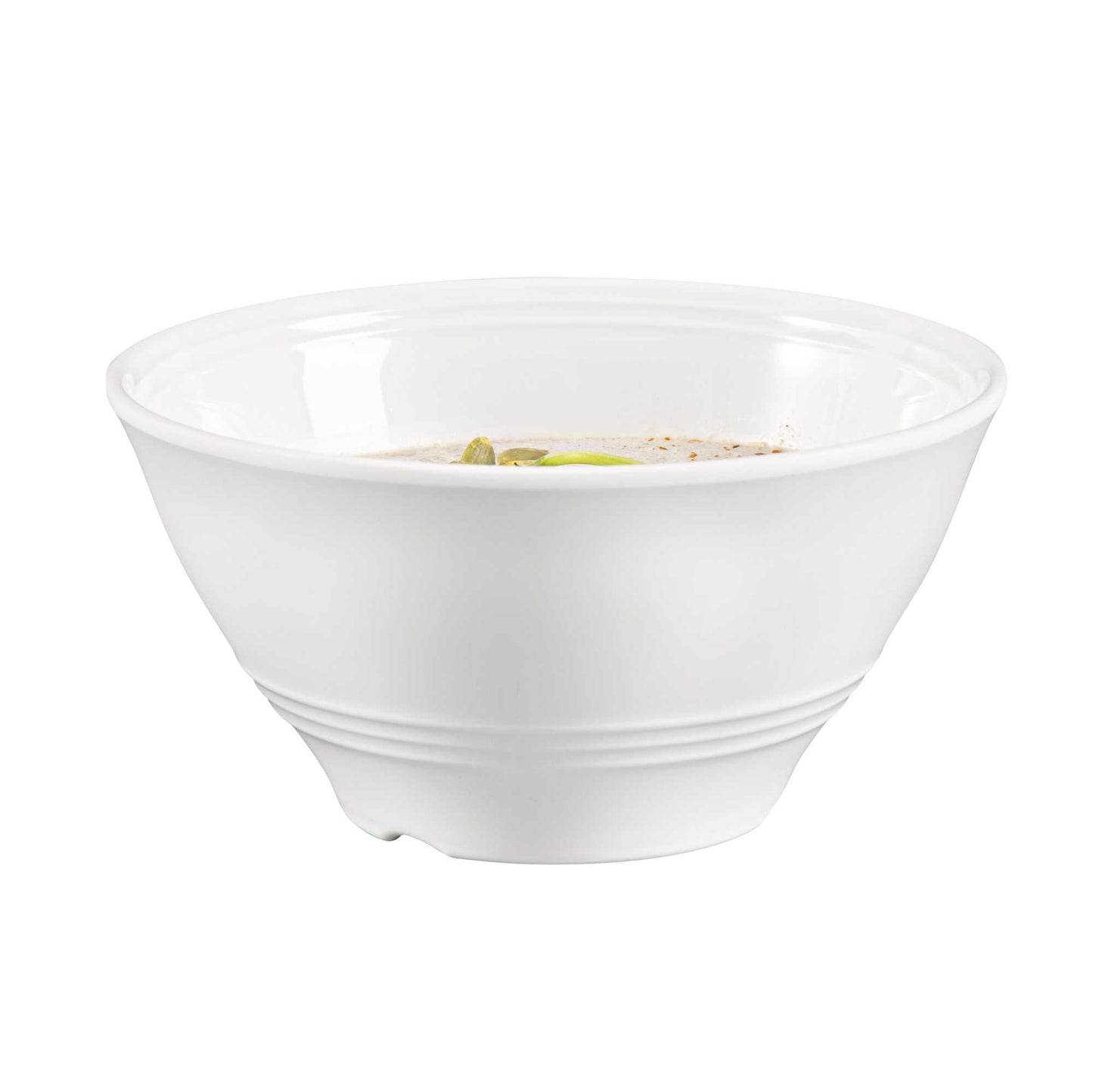 Voga 16 oz Round White Melamine Small Bowl - Incline - 6" x 6" x 3" - 10 count box