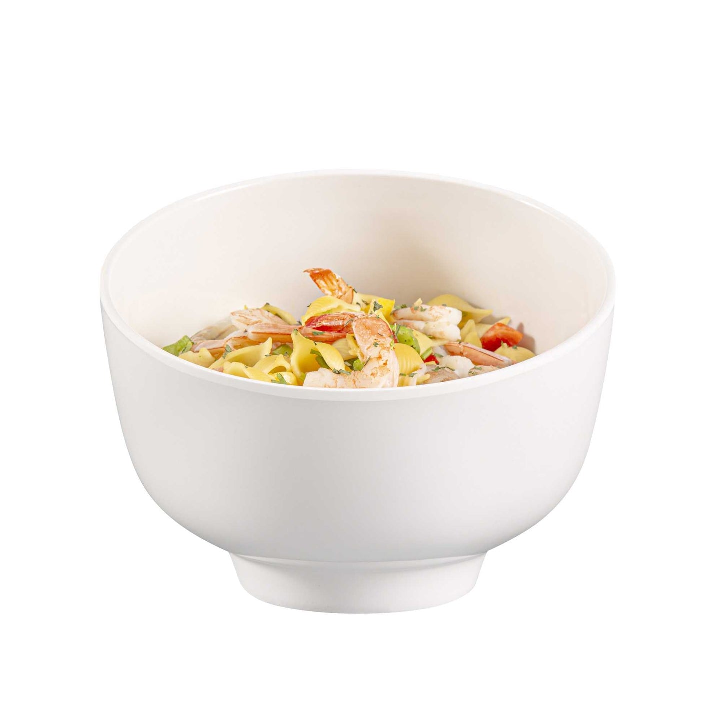 Voga 74 oz Round White Melamine Small Bowl - Slant - 8 1/2" x 8 1/4" x 6 3/4" - 2 count box