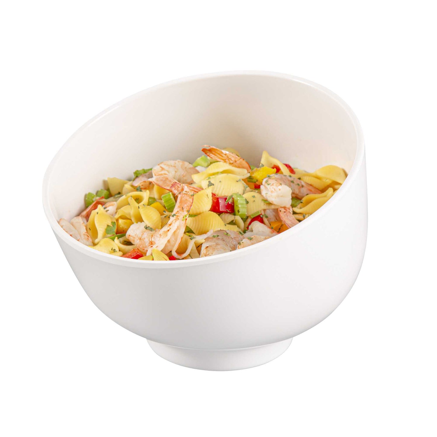 Voga 74 oz Round White Melamine Small Bowl - Slant - 8 1/2" x 8 1/4" x 6 3/4" - 2 count box