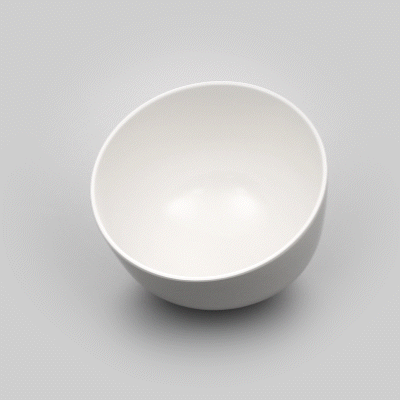 Voga 74 oz Round White Melamine Small Bowl - Slant - 8 1/2" x 8 1/4" x 6 3/4" - 2 count box