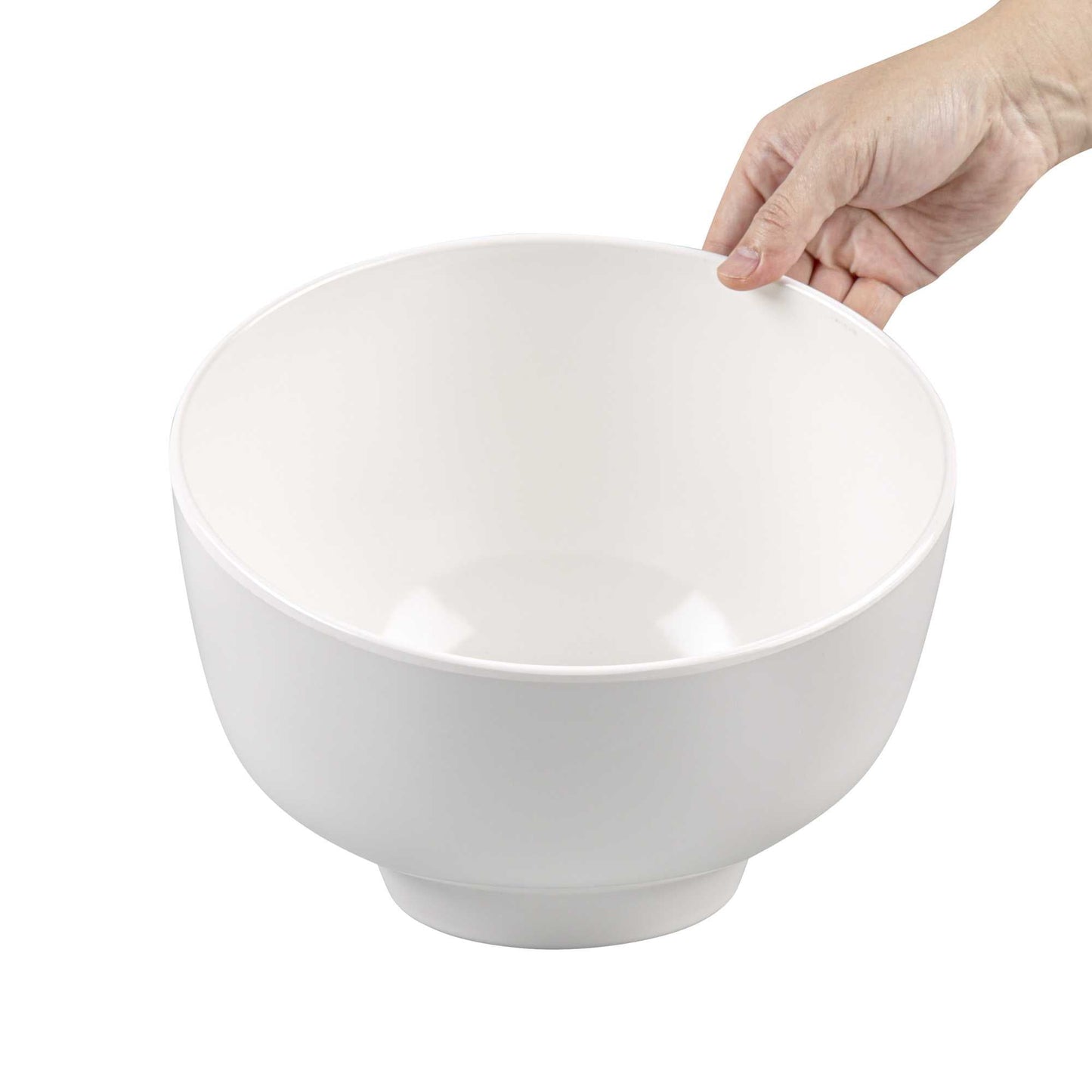 Voga 101 oz Round White Melamine Large Bowl - Slant - 10" x 9 3/4" x 7 3/4" - 2 count box