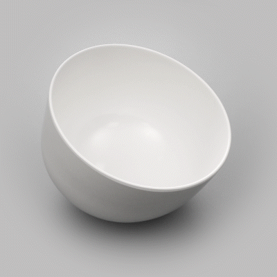 Voga 101 oz Round White Melamine Large Bowl - Slant - 10" x 9 3/4" x 7 3/4" - 2 count box