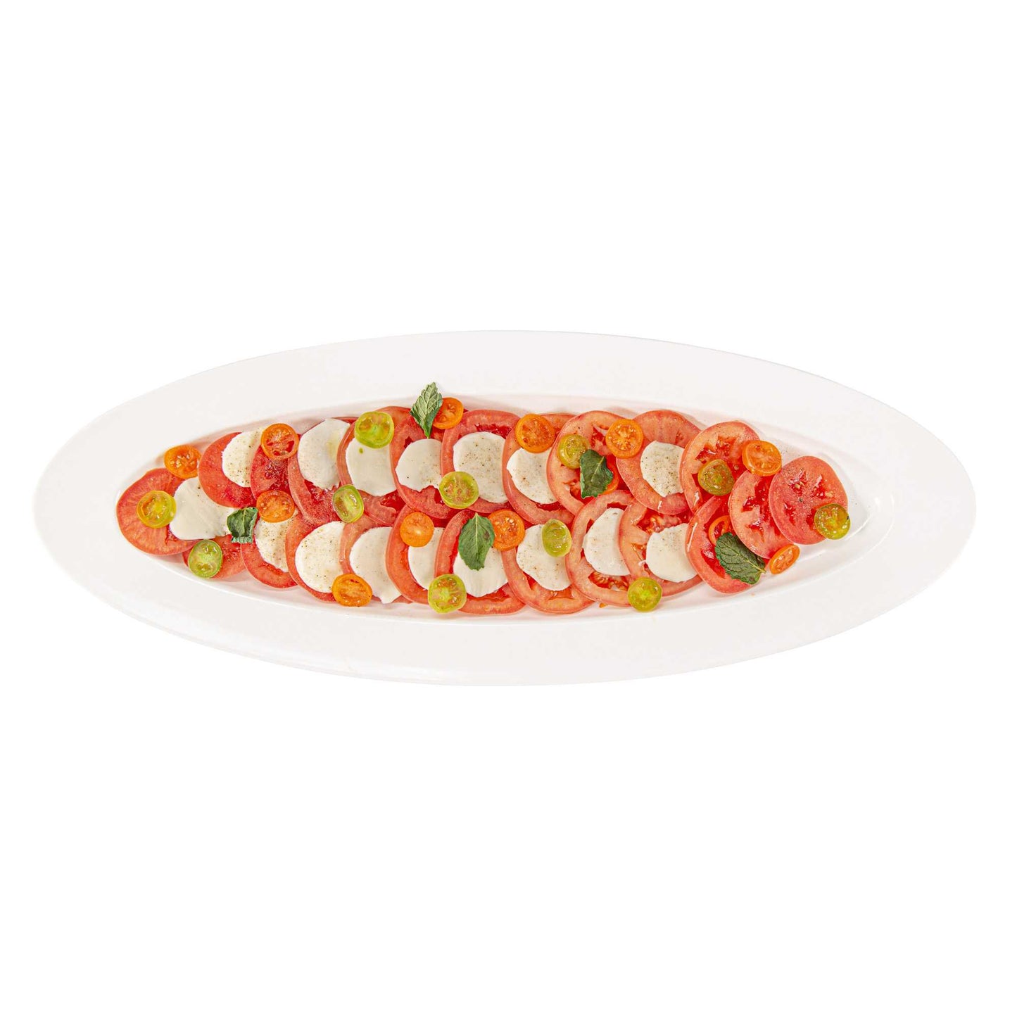 Voga Oval White Melamine Serving Plate - 23" x 9" x 1 3/4" - 2 count box