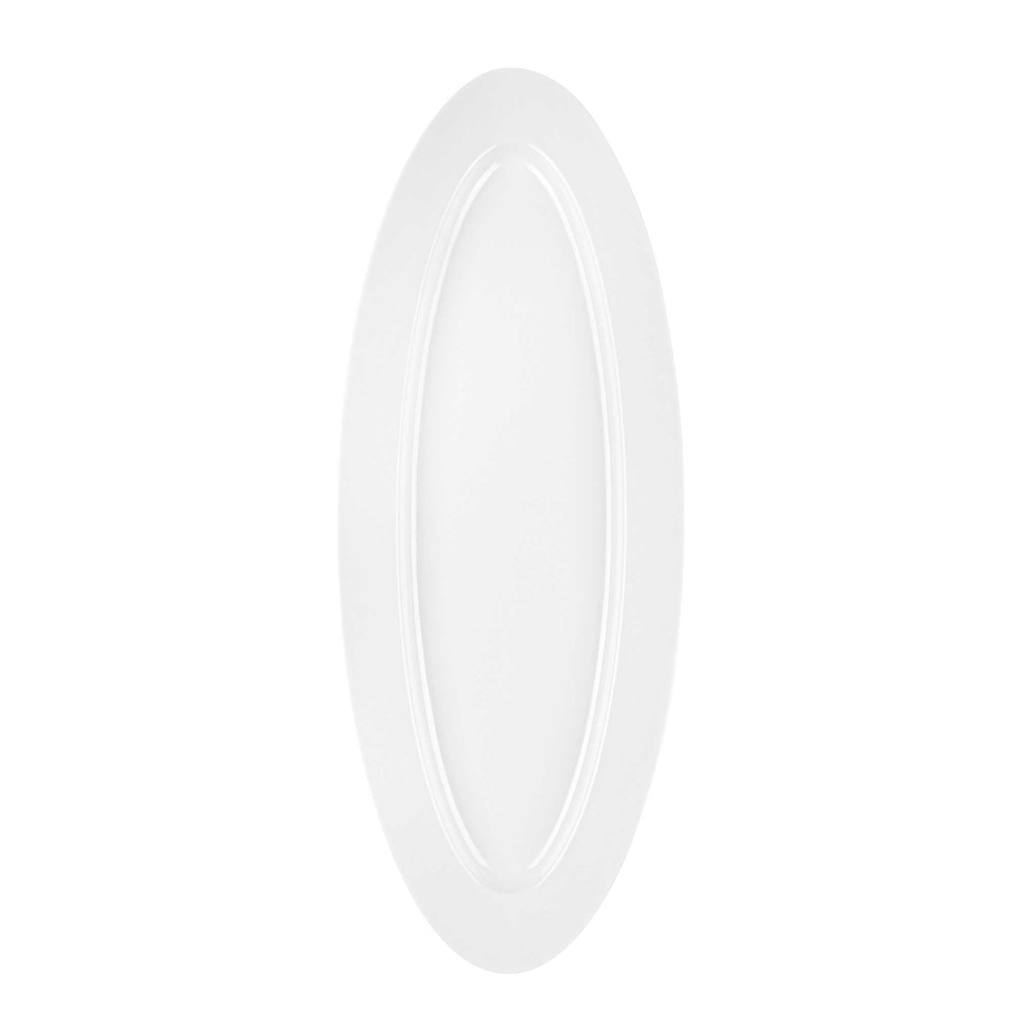 Voga Oval White Melamine Serving Plate - 23" x 9" x 1 3/4" - 2 count box