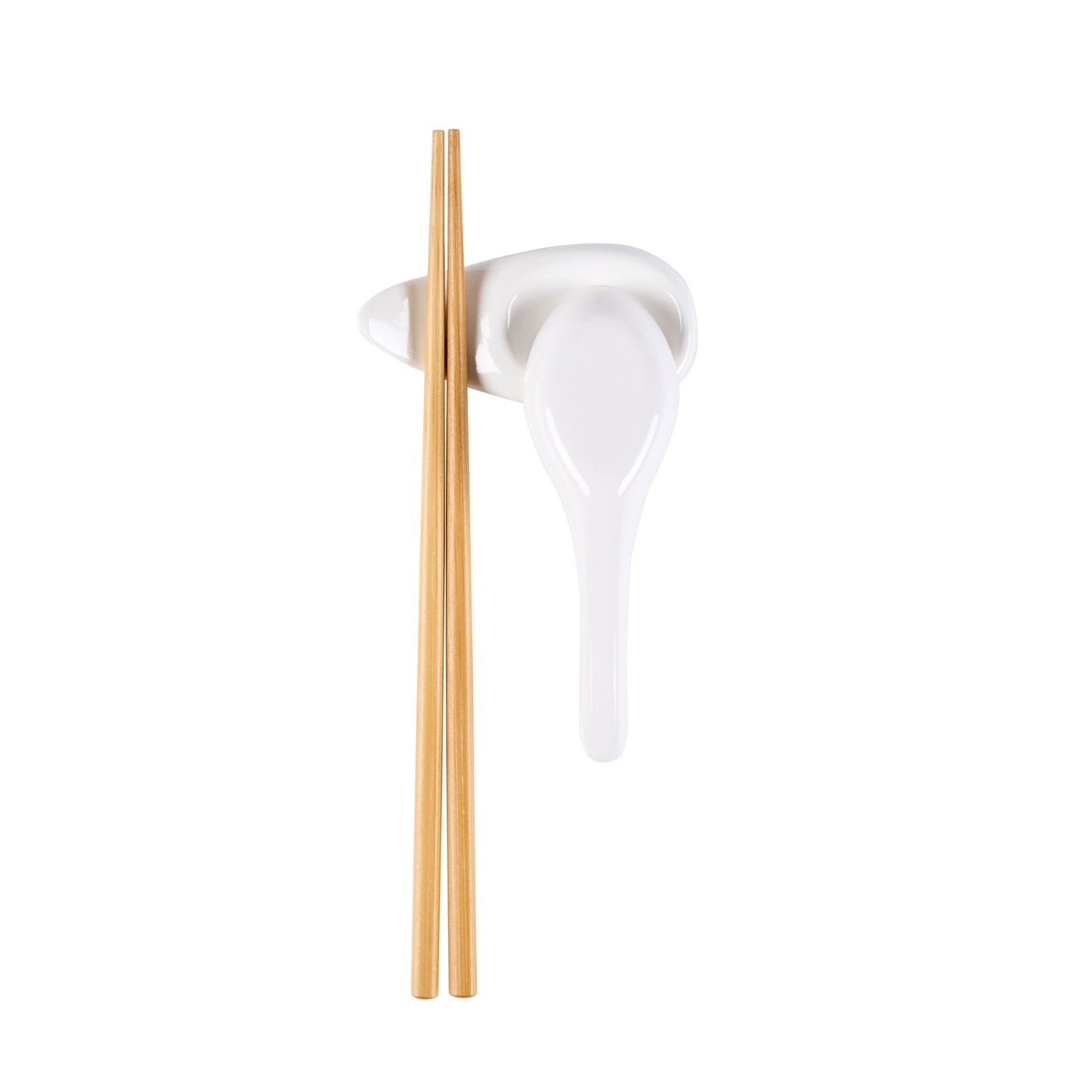 Voga White Melamine Chopstick and Spoon Rest - 3 1/2" x 2" x 3/4" - 10 count box