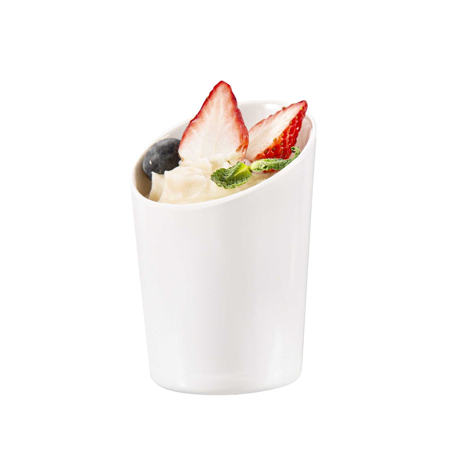 Voga 9 oz Round White Melamine Cup - Incline - 3" x 3" x 3" - 10 count box