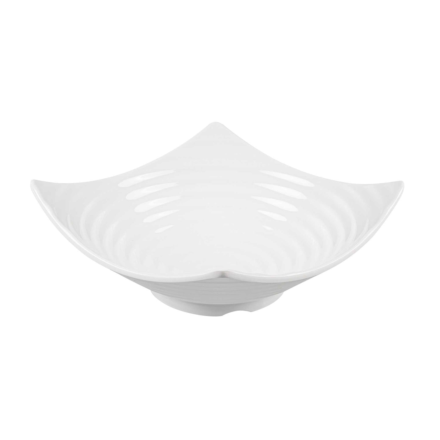 Voga 128 oz Square White Melamine Serving Bowl - Square Orb - 13" x 13" x 3 1/2" - 2 count box