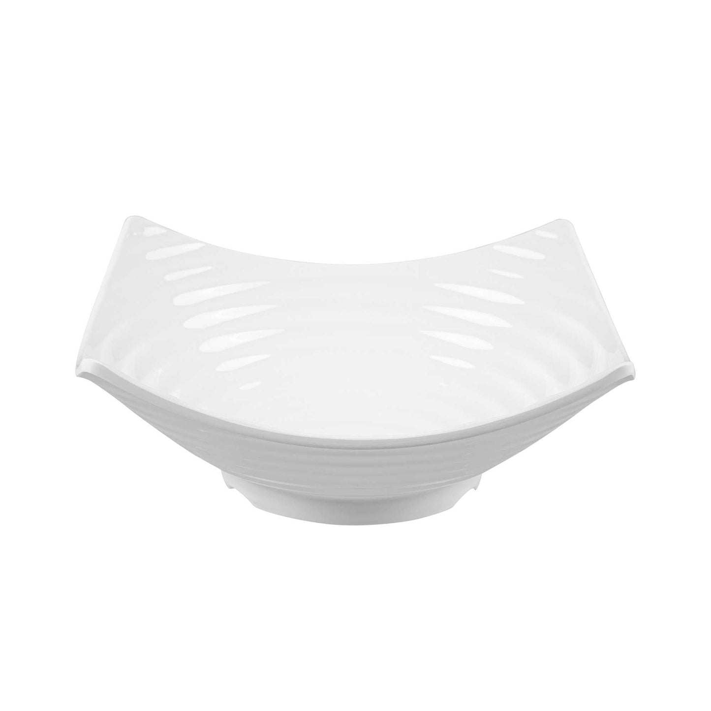 Voga 128 oz Square White Melamine Serving Bowl - Square Orb - 13" x 13" x 3 1/2" - 2 count box