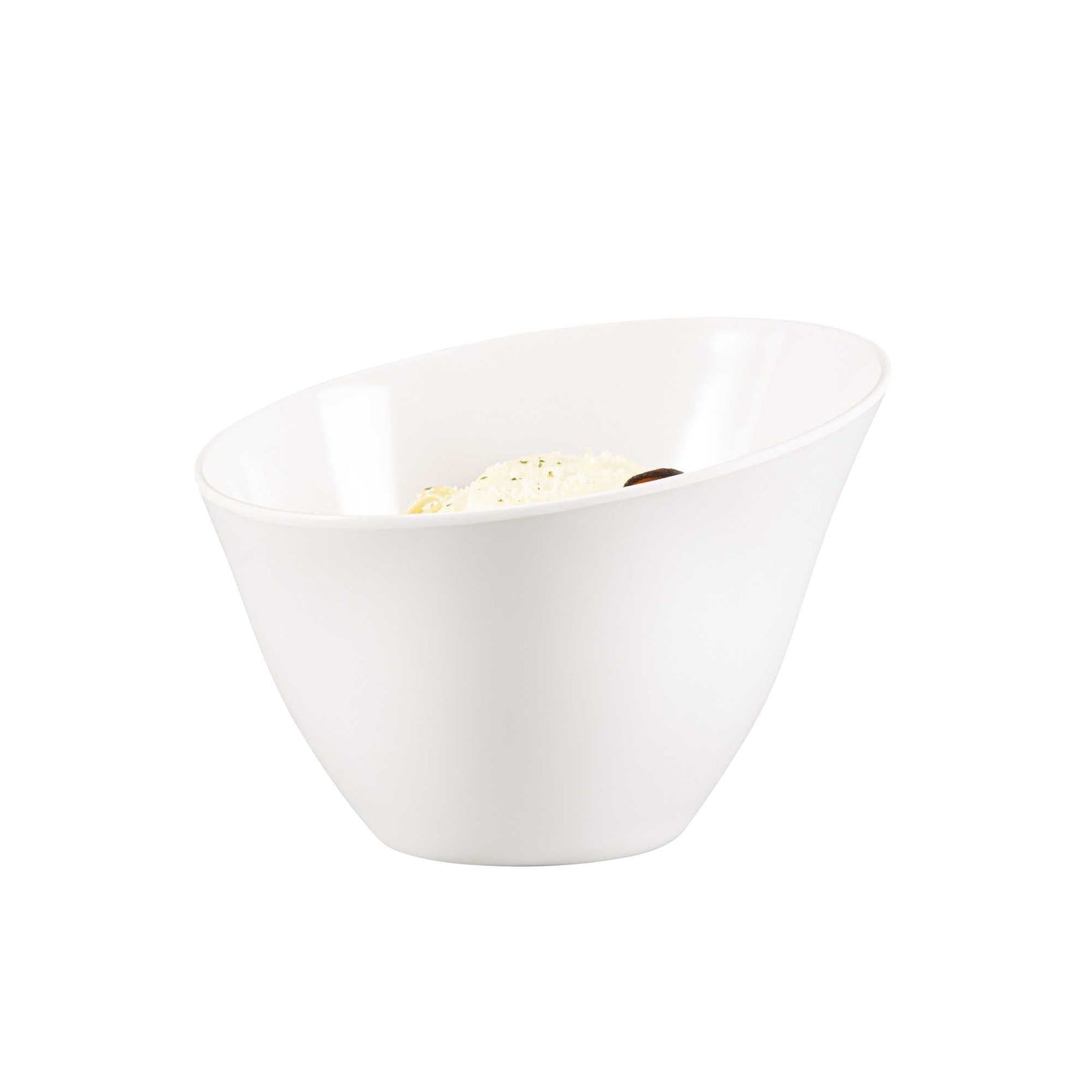 Voga 60 oz Round White Melamine Large Bowl - Incline Face - 8" x 8" x 5 1/2" - 2 count box